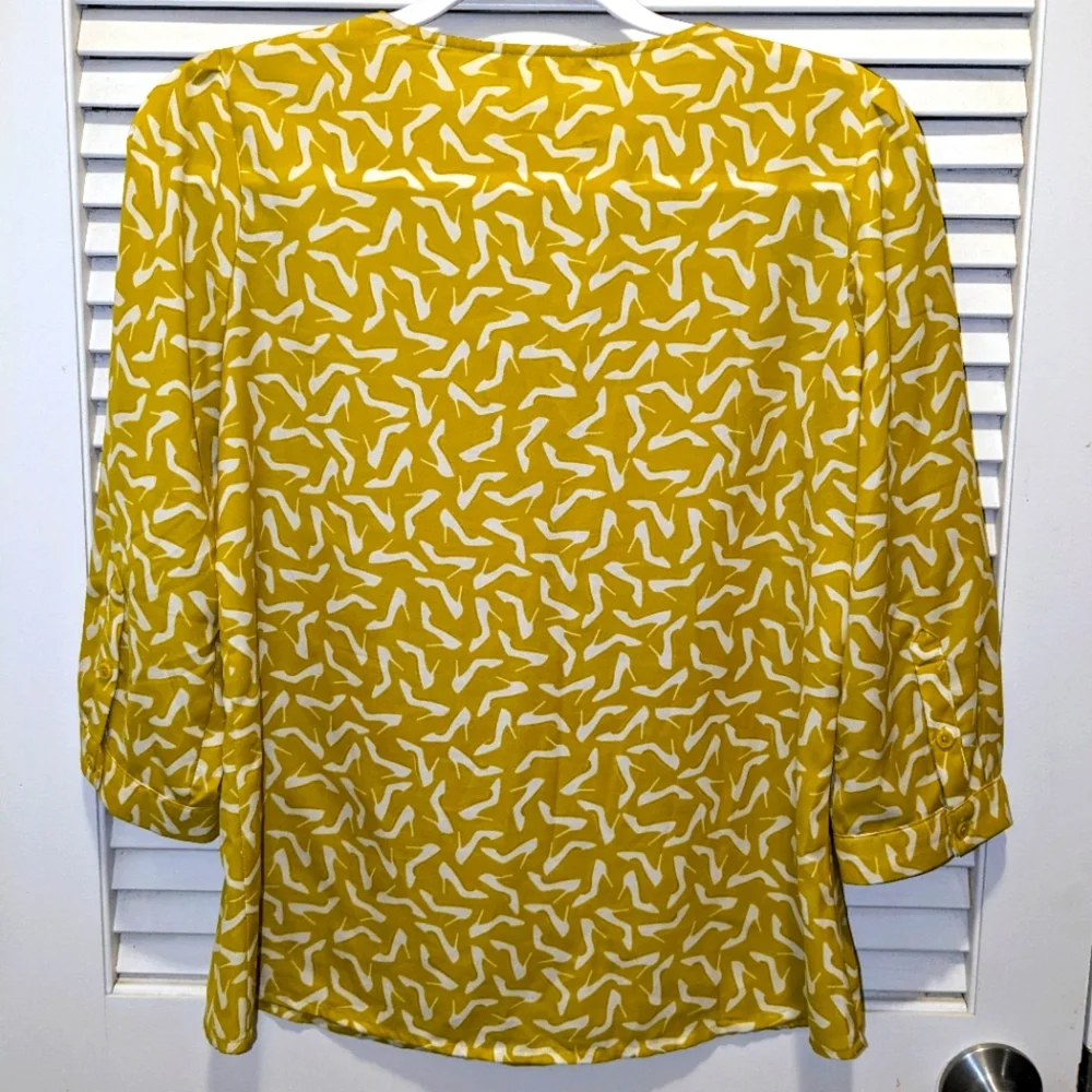 Banana Republic Long Sleeve Top Blouse Green Two Pockets Boho Retro Women's Sm - Picture 3 of 7